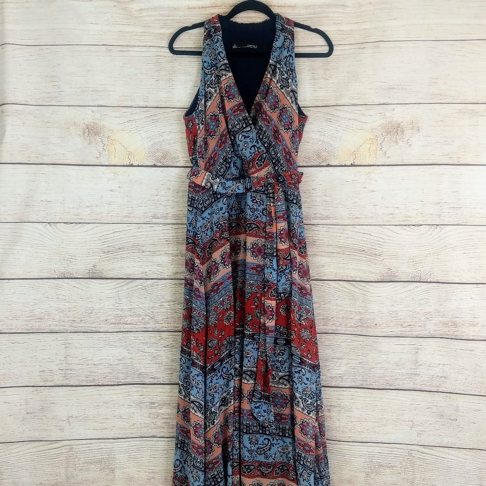 Chetta B multicolor long maxi dress sz 10